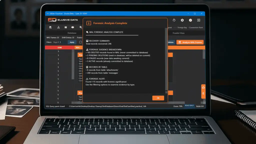 Advanced SQLite Forensics course banner — in-depth digital forensics training