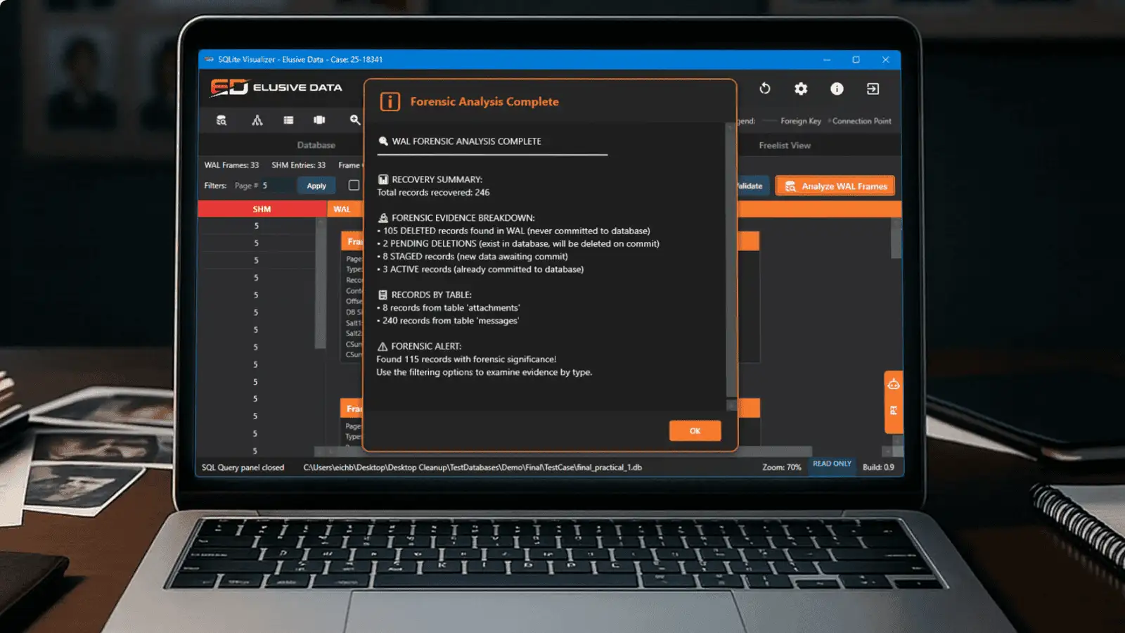 Advanced SQLite Forensics course banner — in-depth digital forensics training