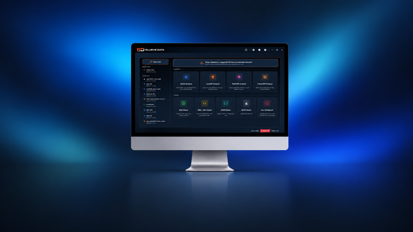 Elusive Data Firefly forensic workspace showing app-data analysis and source-backed findings